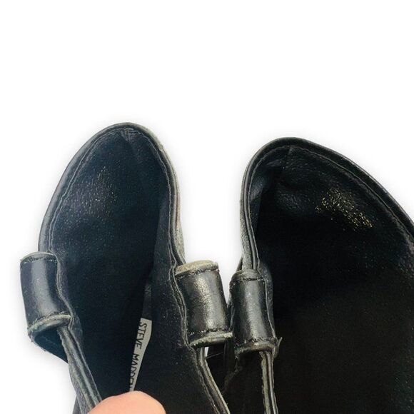 Steve Madden PGRAMIS Black Leather Ankle Boots Women's 7.5 - Picture 12 of 12
